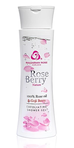 Отшелушивающий душ-гель с маслом розы и экстрактом ягод годжи Rose Berry Nature 200 мл