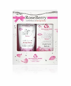 Комплект подарочный Rose Berry Nature (духи ролл-он 9мл, кр.д/р 75 мл)